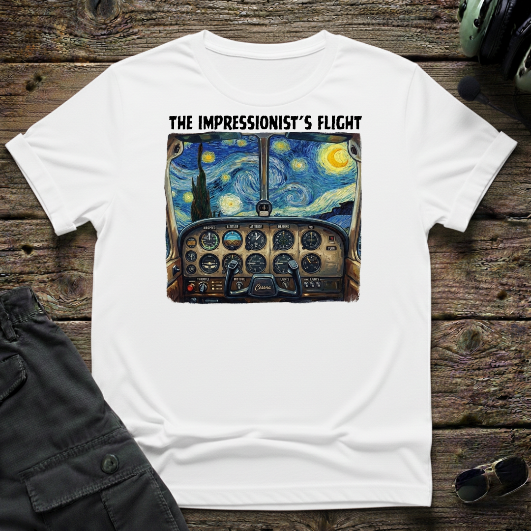 Impressionist's Flight unisex t-shirt - perfect gift for aviation lovers