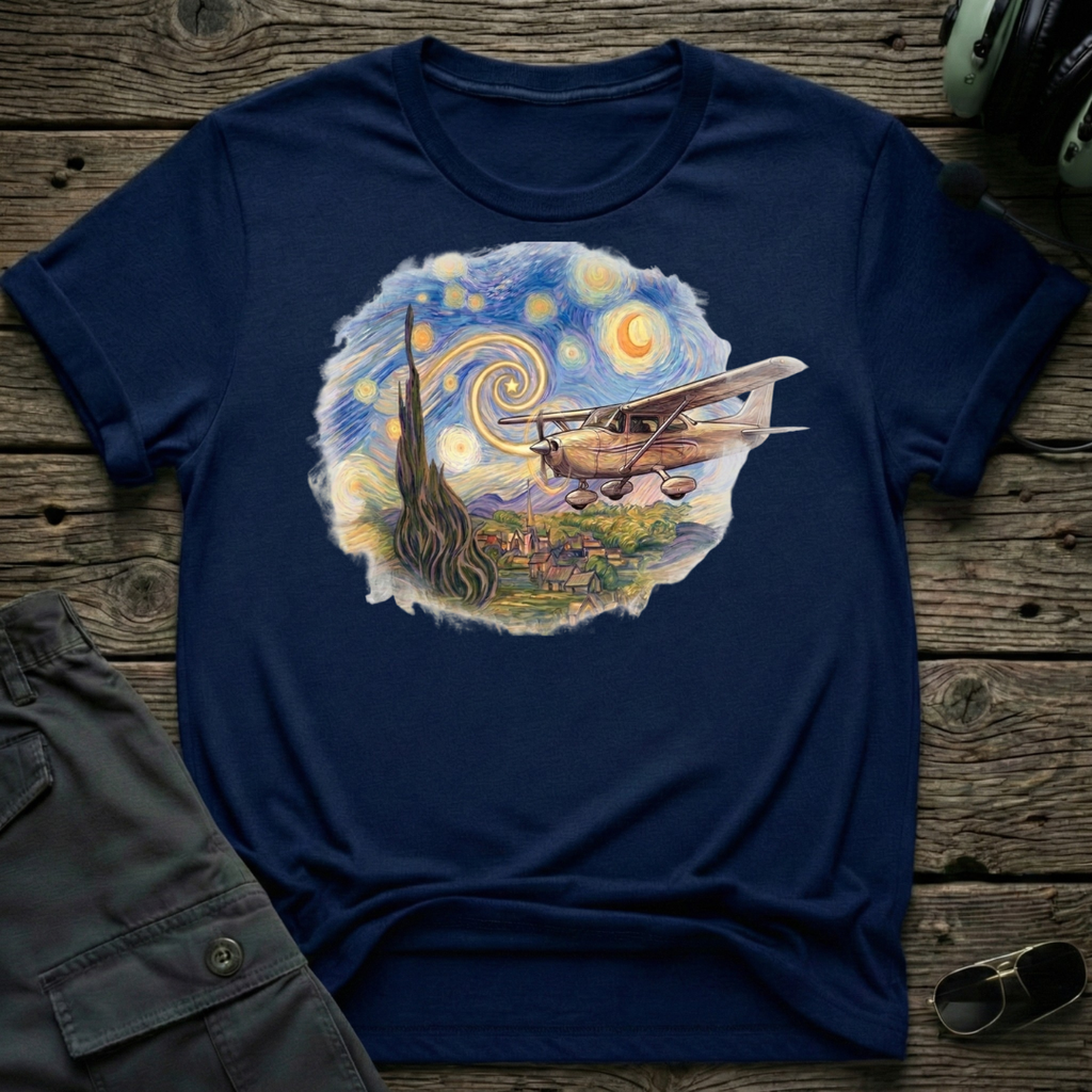 Cessna Starry Day - Cleared4Tees premium aviation apparel