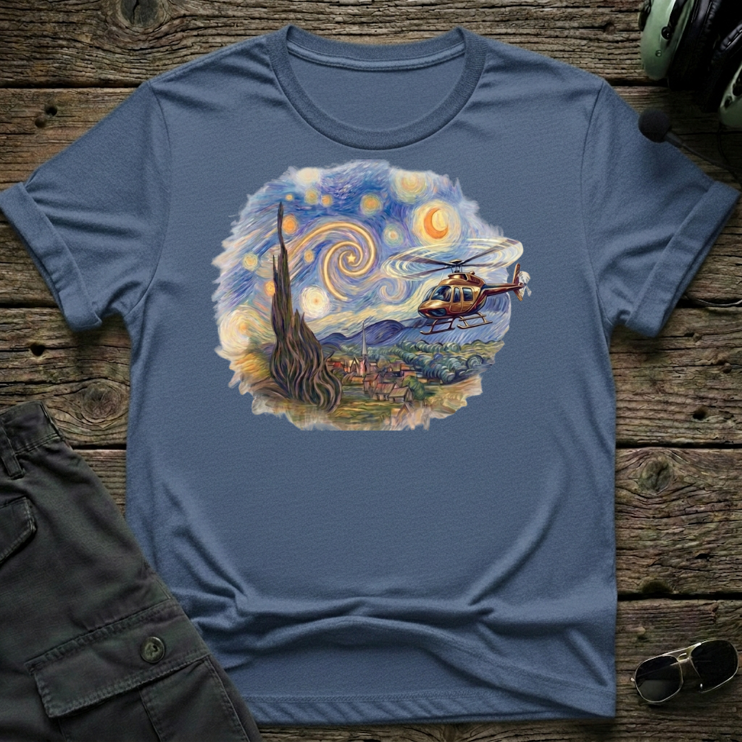 Starry Copter T-shirt — aviation t-shirt