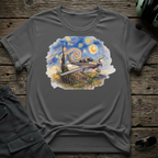 Starry Cirrus front view - premium aviation tee for pilots