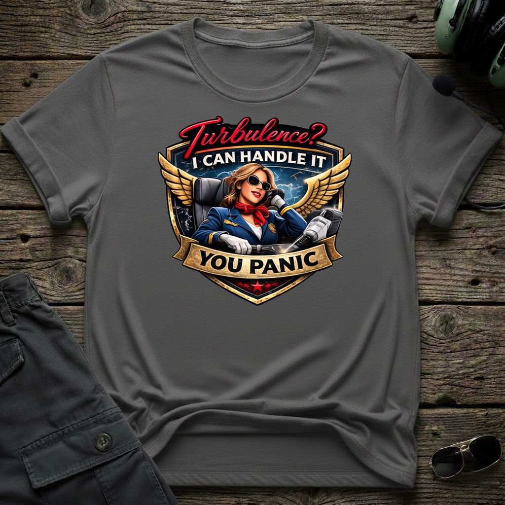 Turbulence front view - premium aviation tee for pilots