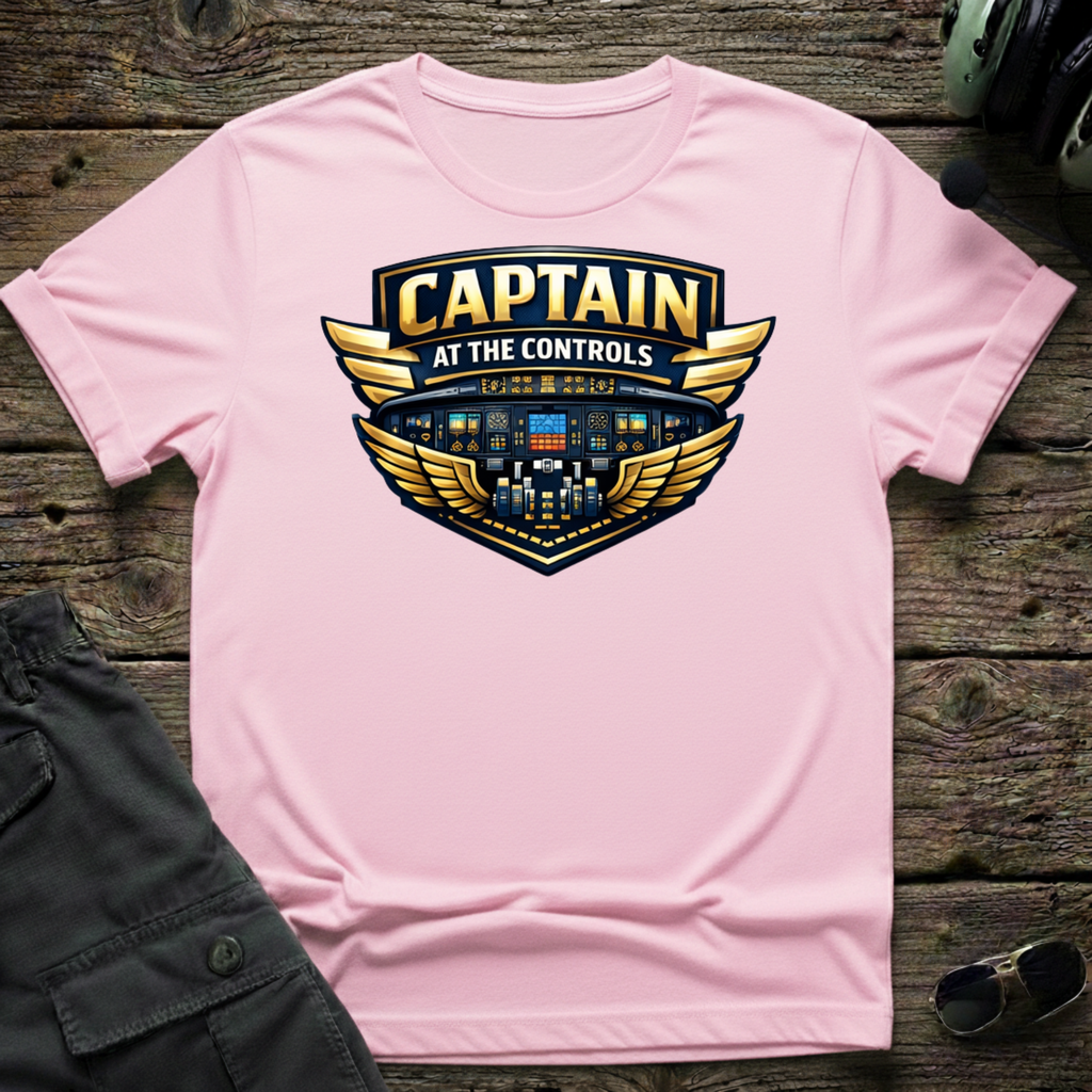 Capt at Controls T-shirt — aviation apparel