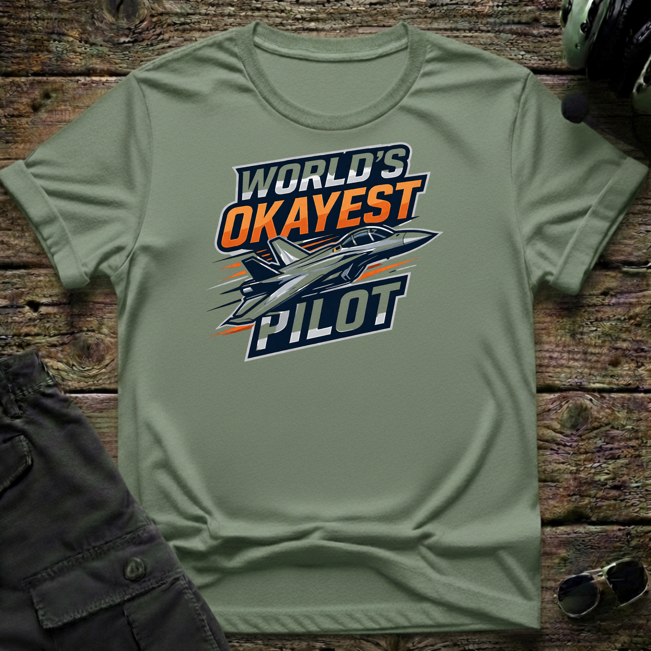 Worlds Okayest Pilot T-shirt — aviation apparel