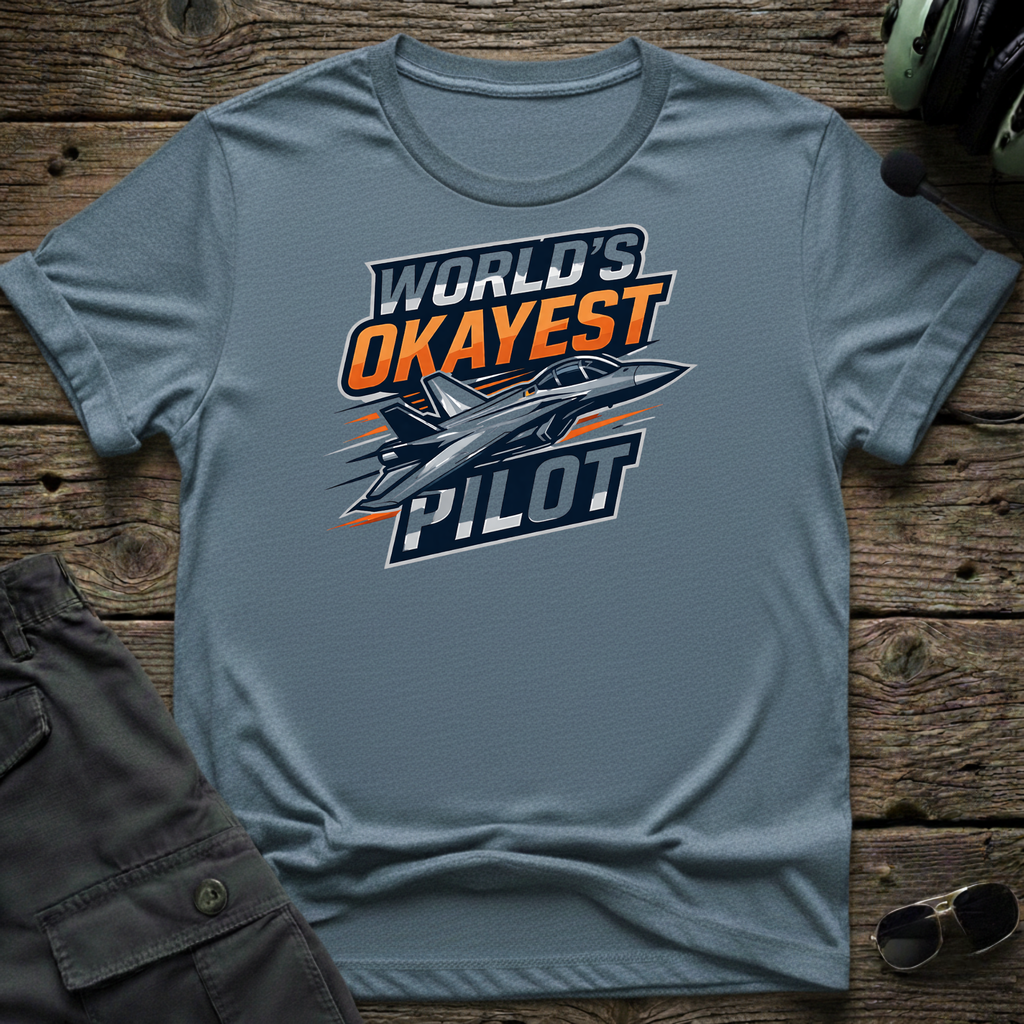 Worlds Okayest Pilot T-shirt — aviation t-shirt