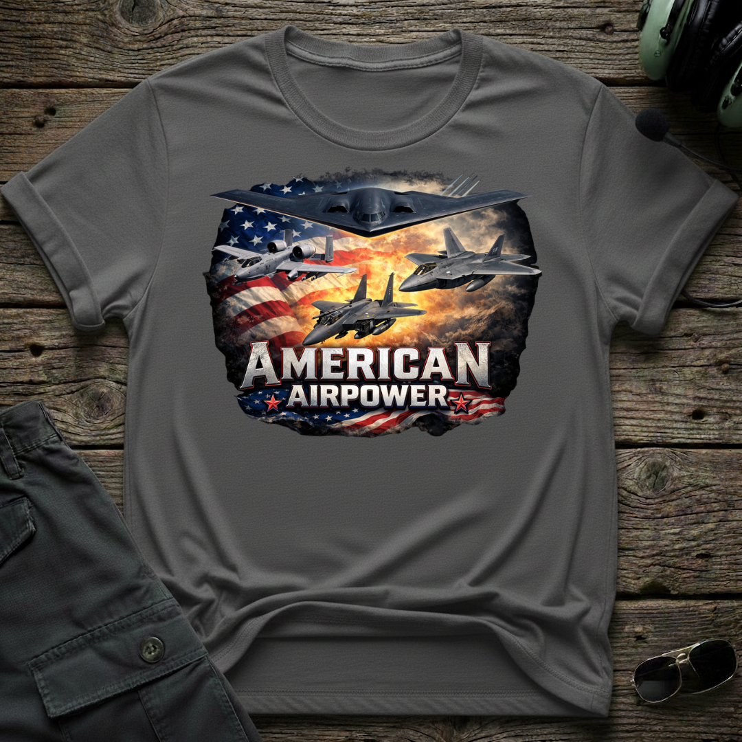 American Airpower front view - premium aviation tee for pilots