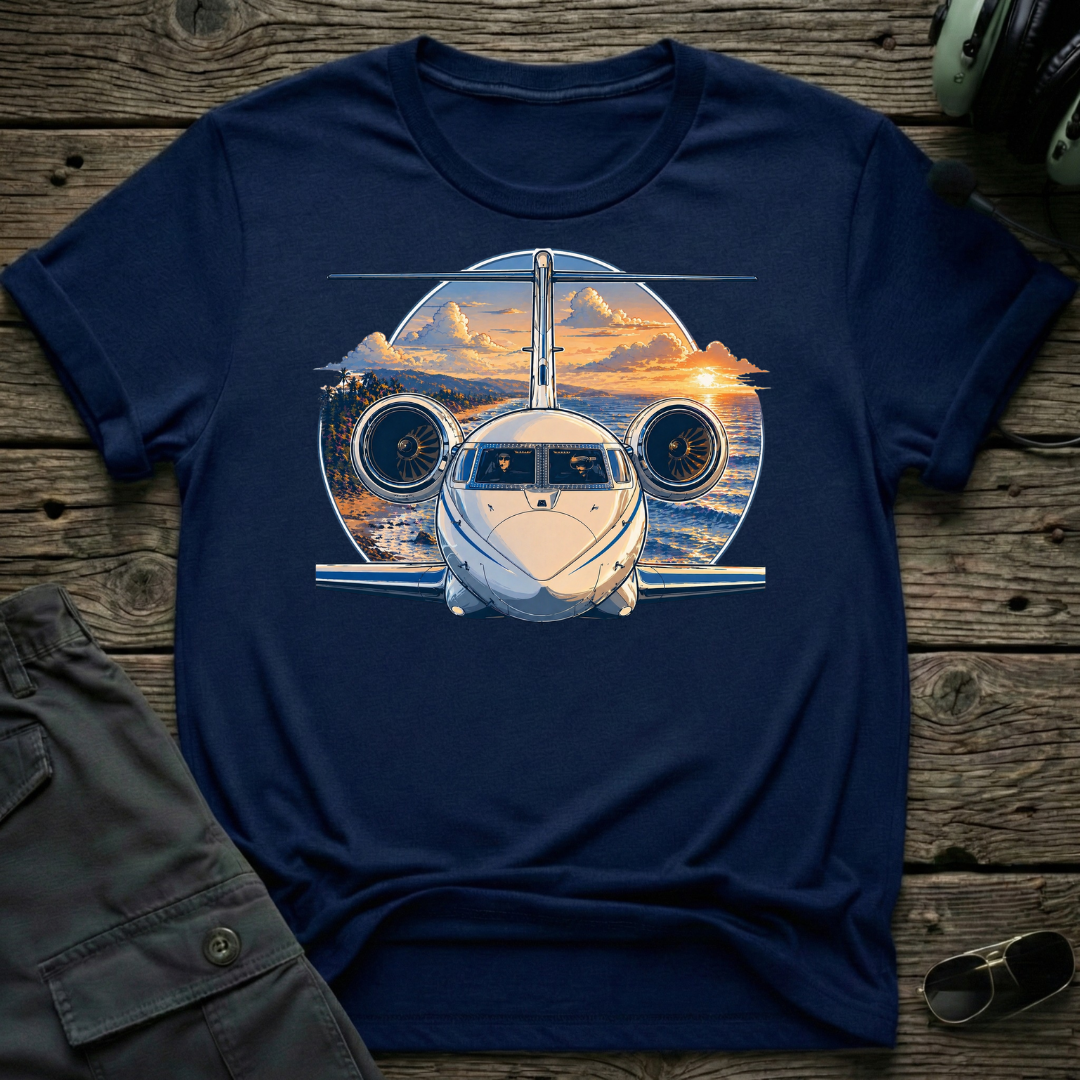 Gulfstream Beach T-shirt — Cleared4Tees pilot tee