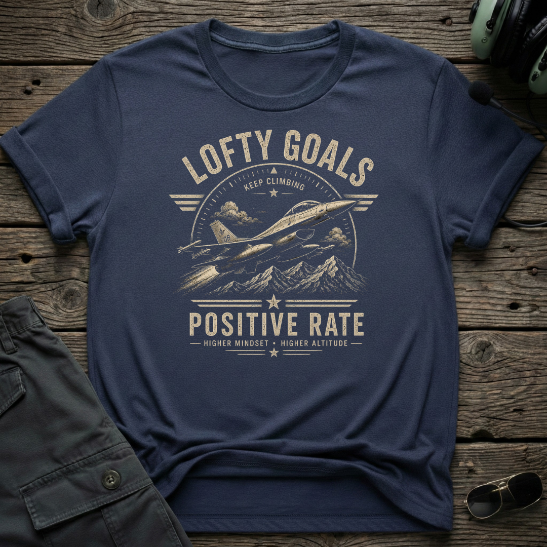 F-16 Lofty Goals T-shirt — t-shirt detail