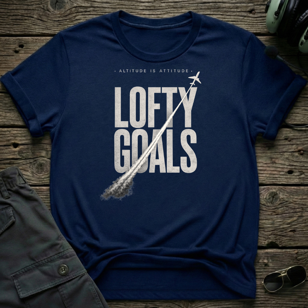 Lofty Goals Contrails T-shirt — aviation t-shirt