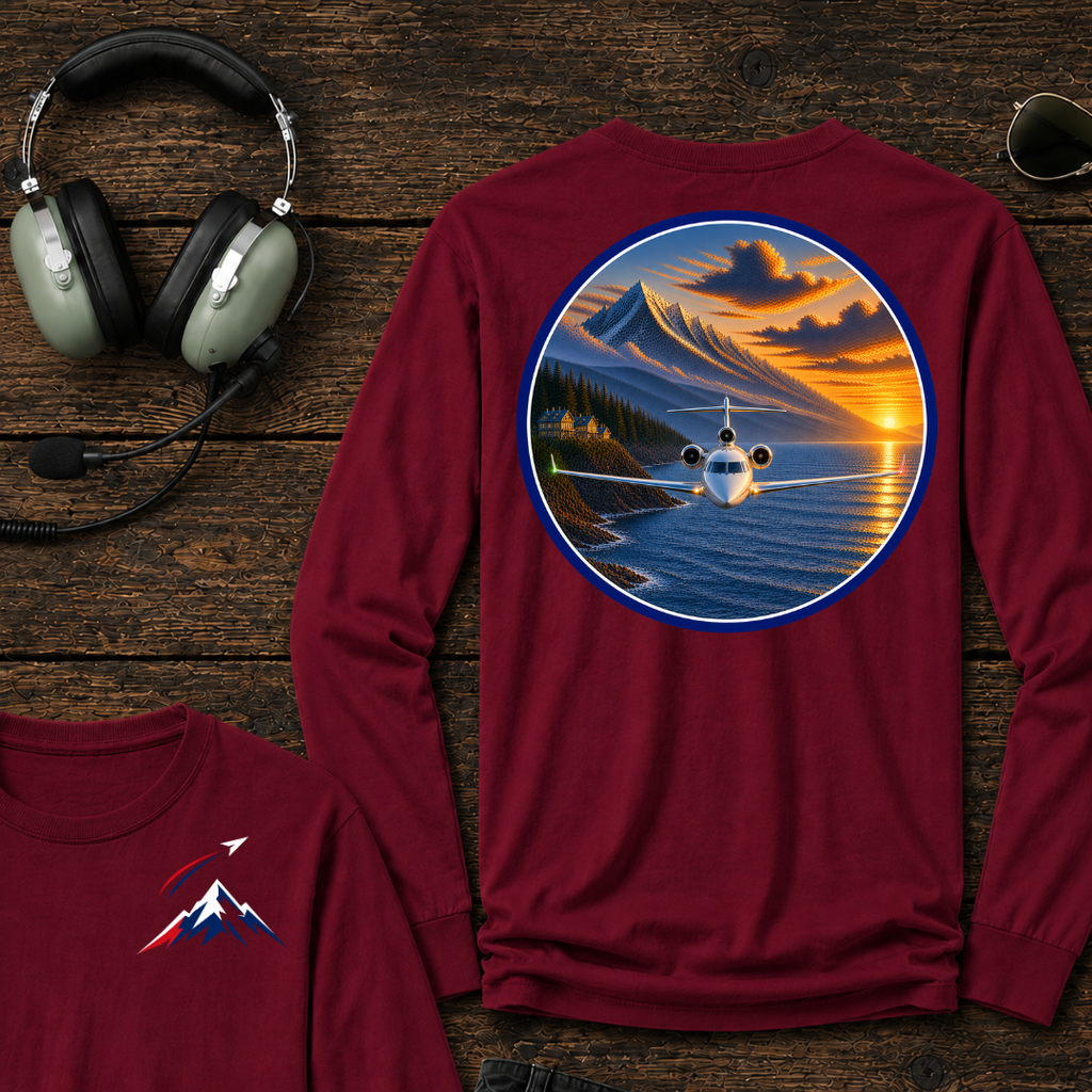Falcon Sunset Long Sleeve — Cleared4Tees pilot tee