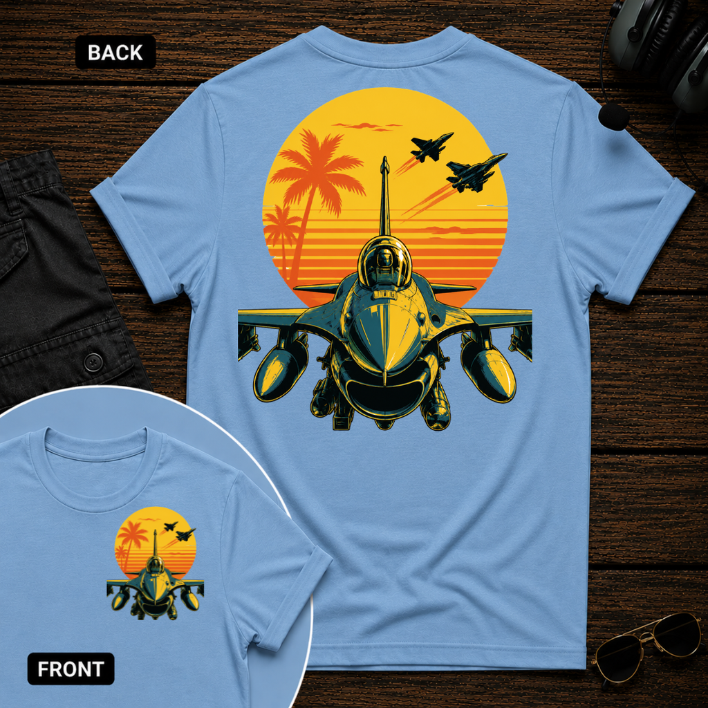 F-16 Tropic Sunset SS 2 Sided T-shirt