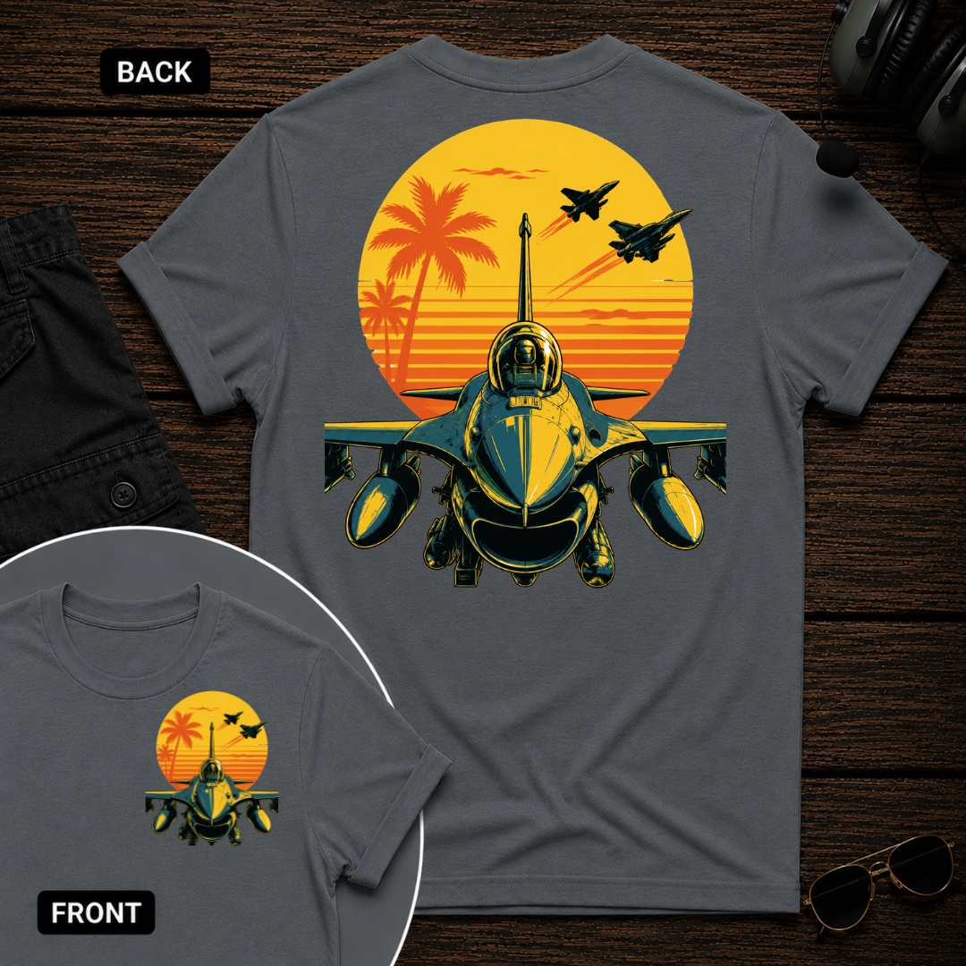 F-16 Tropic Sunset SS 2 Sided T-shirt