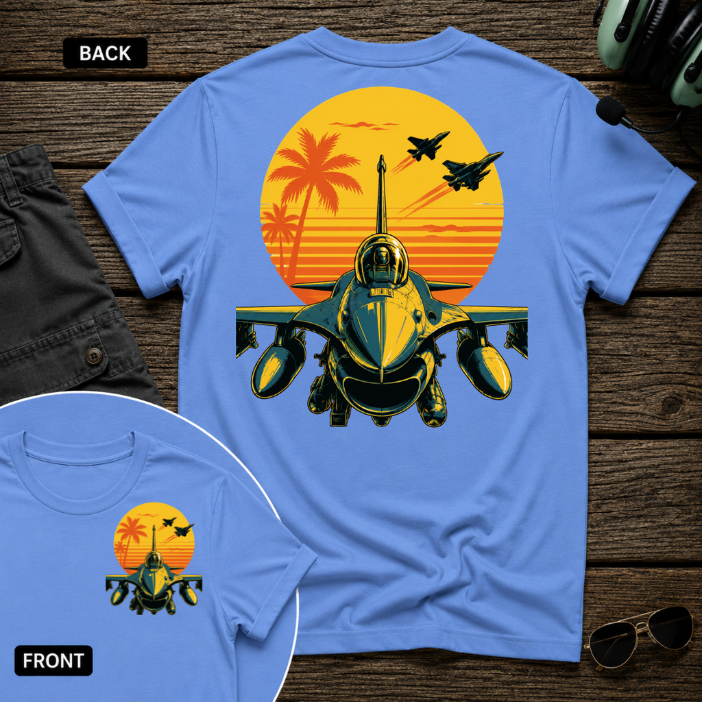 F-16 Tropic Sunset SS 2 Sided T-shirt