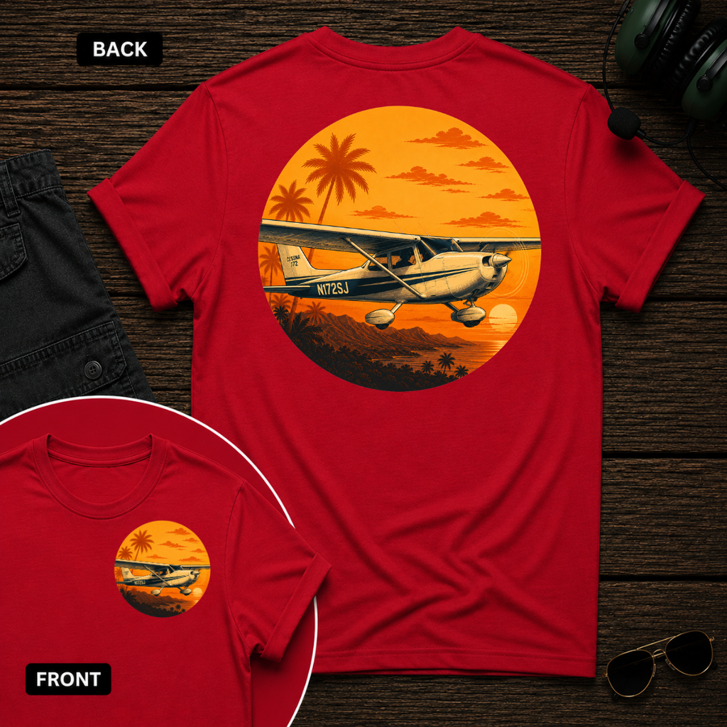 C-172 Tropic Sunset SS 2 Sided T-shirt