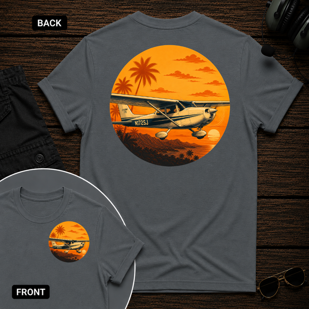 C-172 Tropic Sunset SS 2 Sided T-shirt