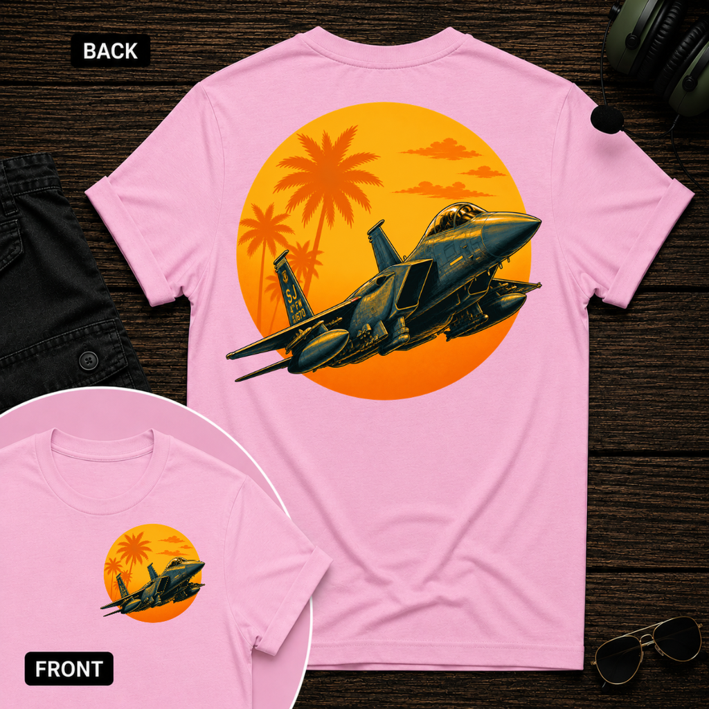 F-15 Tropic Sunset SS 2 Sided T-shirt