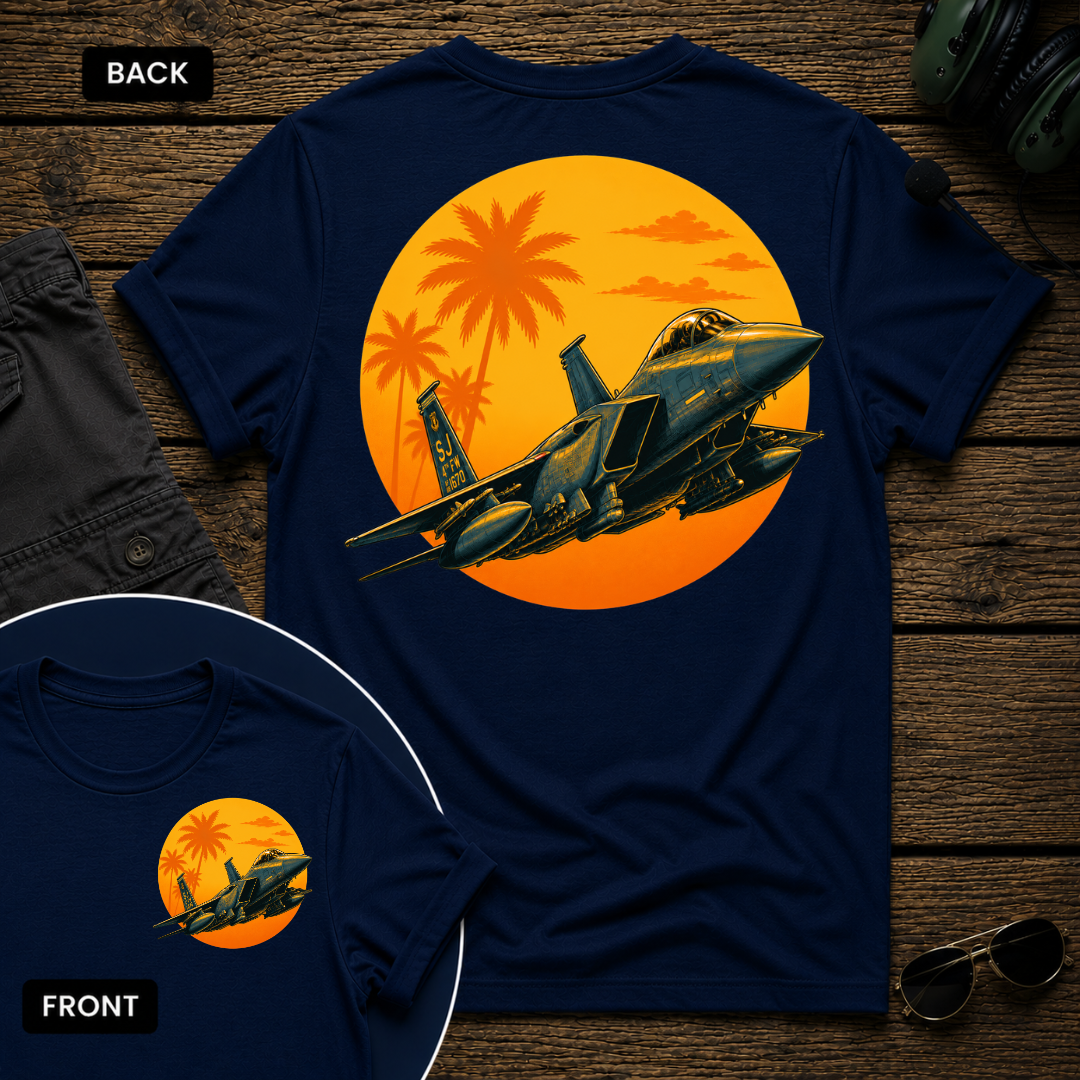 F-15 Tropic Sunset SS 2 Sided T-shirt
