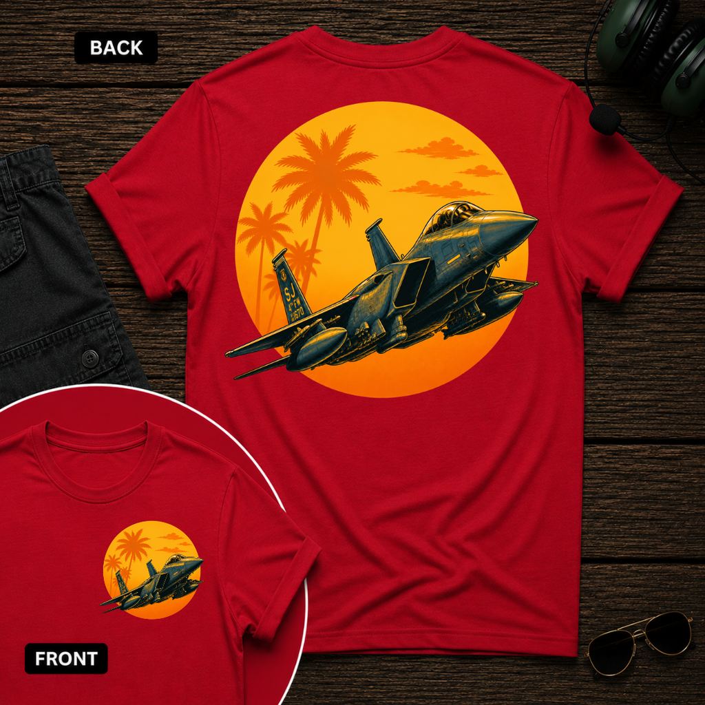 F-15 Tropic Sunset SS 2 Sided T-shirt
