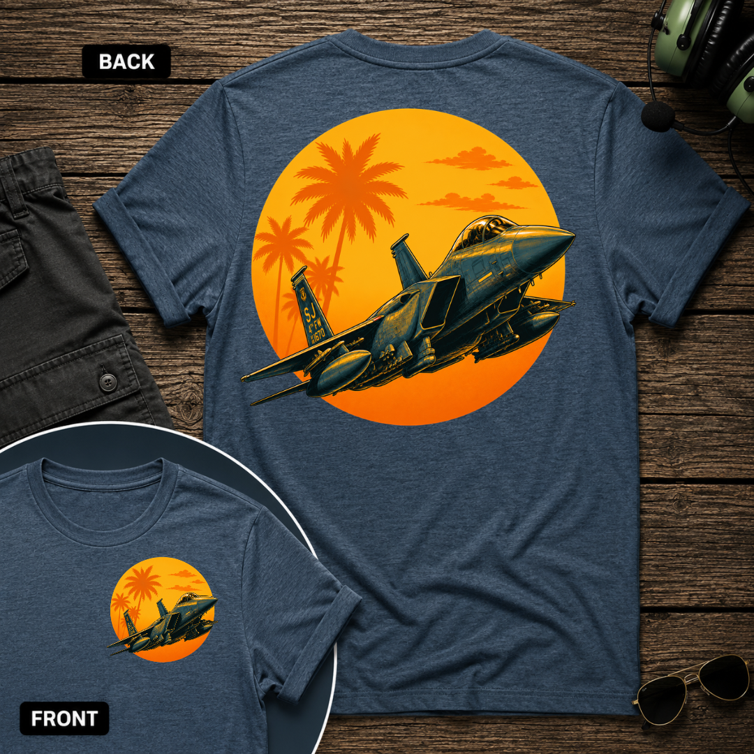 F-15 Tropic Sunset SS 2 Sided T-shirt