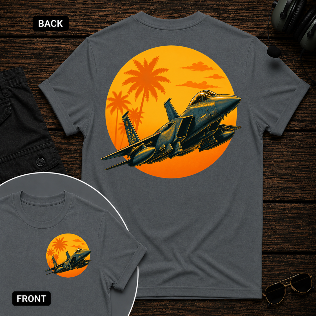 F-15 Tropic Sunset SS 2 Sided T-shirt
