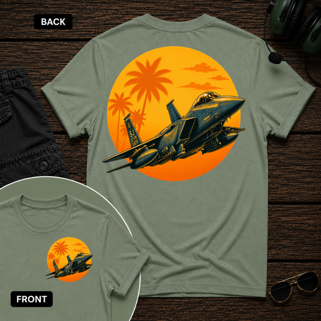 F-15 Tropic Sunset SS 2 Sided T-shirt