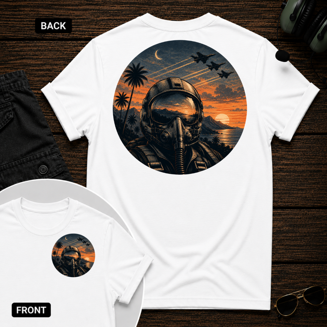 Fighter Pilot Golden Hour SS 2 Sided T-shirt