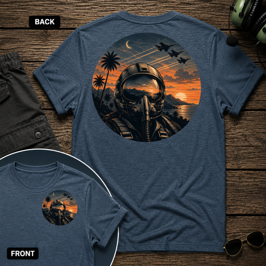 Fighter Pilot Golden Hour SS 2 Sided T-shirt