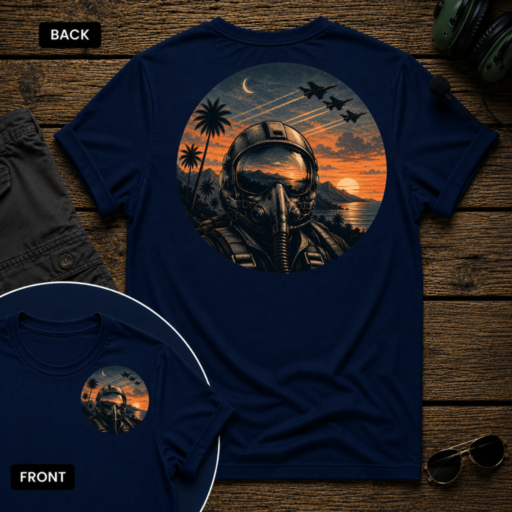 Fighter Pilot Golden Hour SS 2 Sided T-shirt