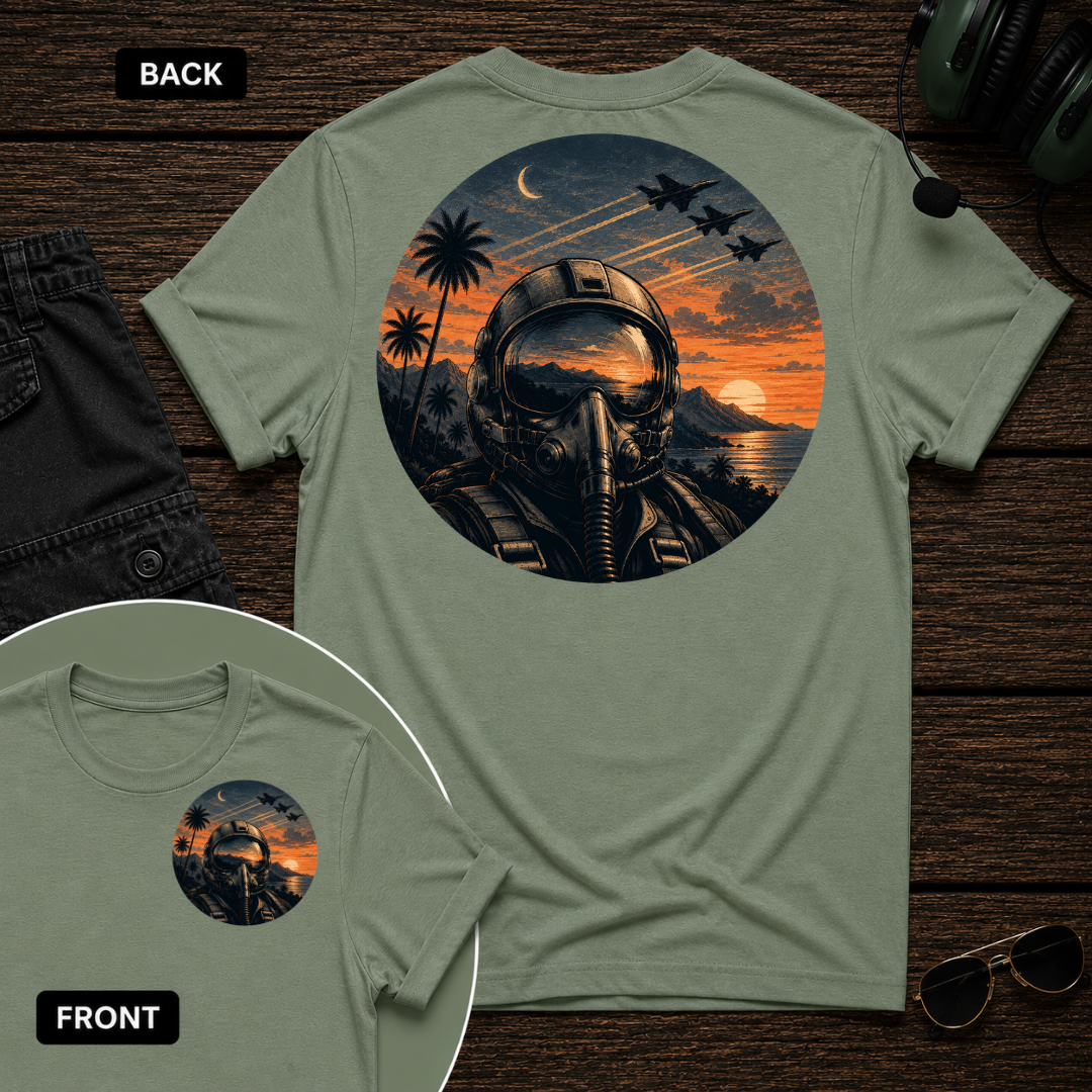 Fighter Pilot Golden Hour SS 2 Sided T-shirt