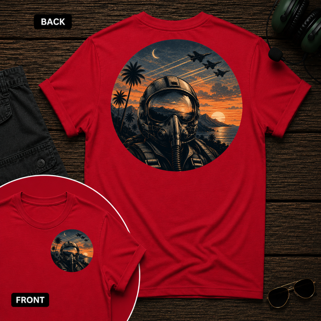 Fighter Pilot Golden Hour SS 2 Sided T-shirt