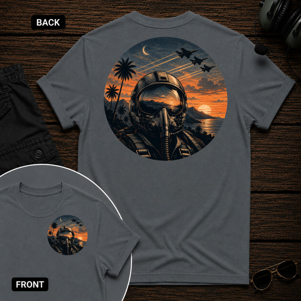 Fighter Pilot Golden Hour SS 2 Sided T-shirt