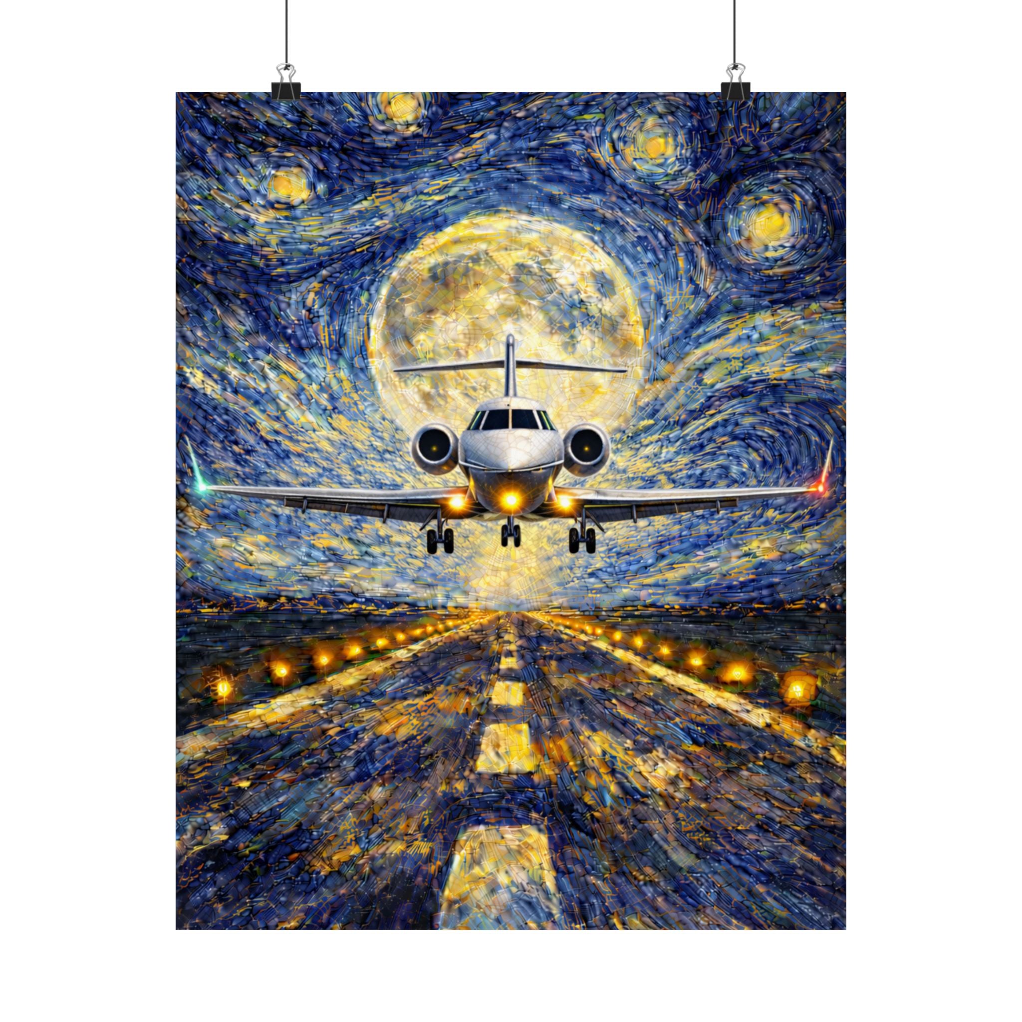 Gulfstream Starry Night Matte Poster