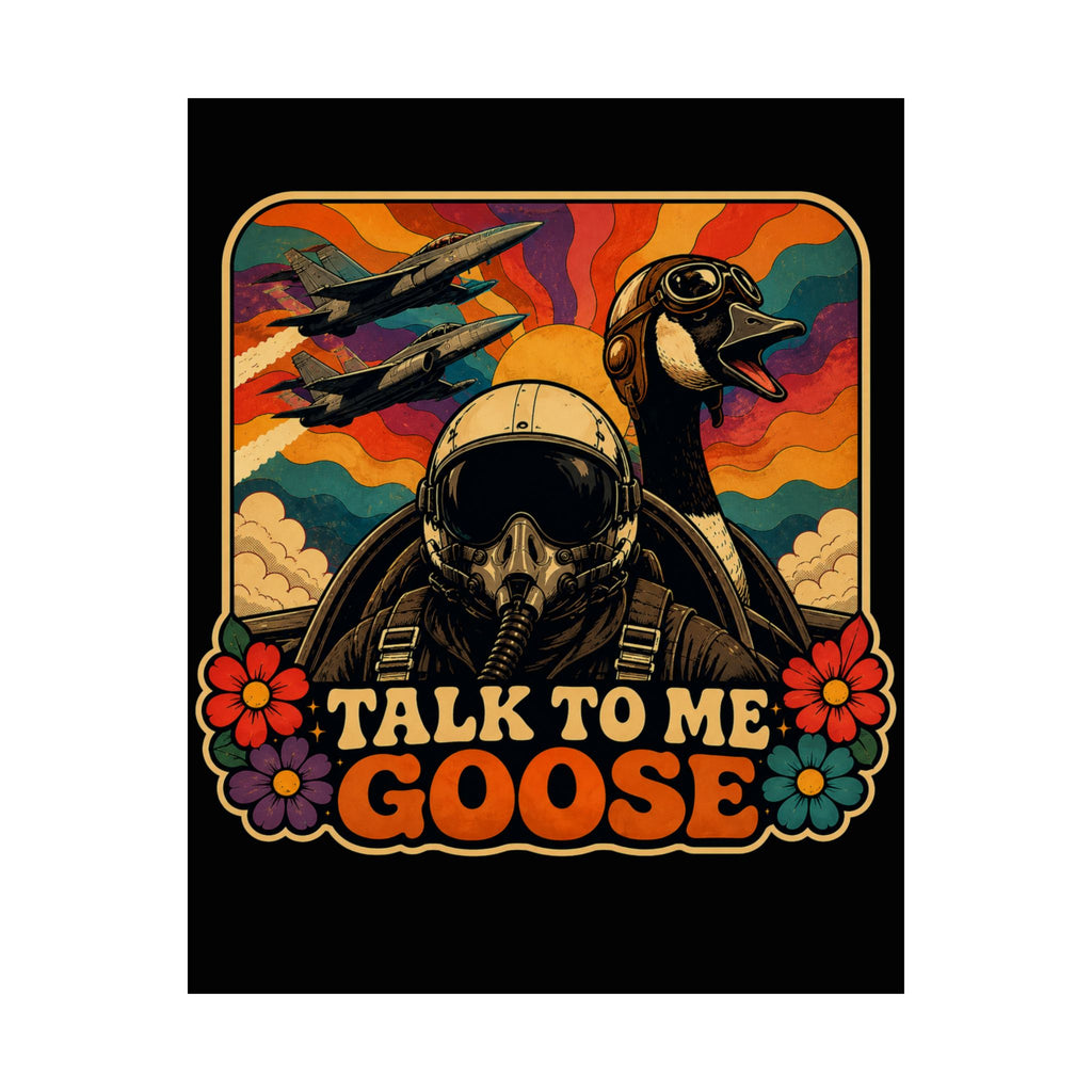 Talk to Me Goose Retro Pilot Poster — Matte Vertical Wall Art