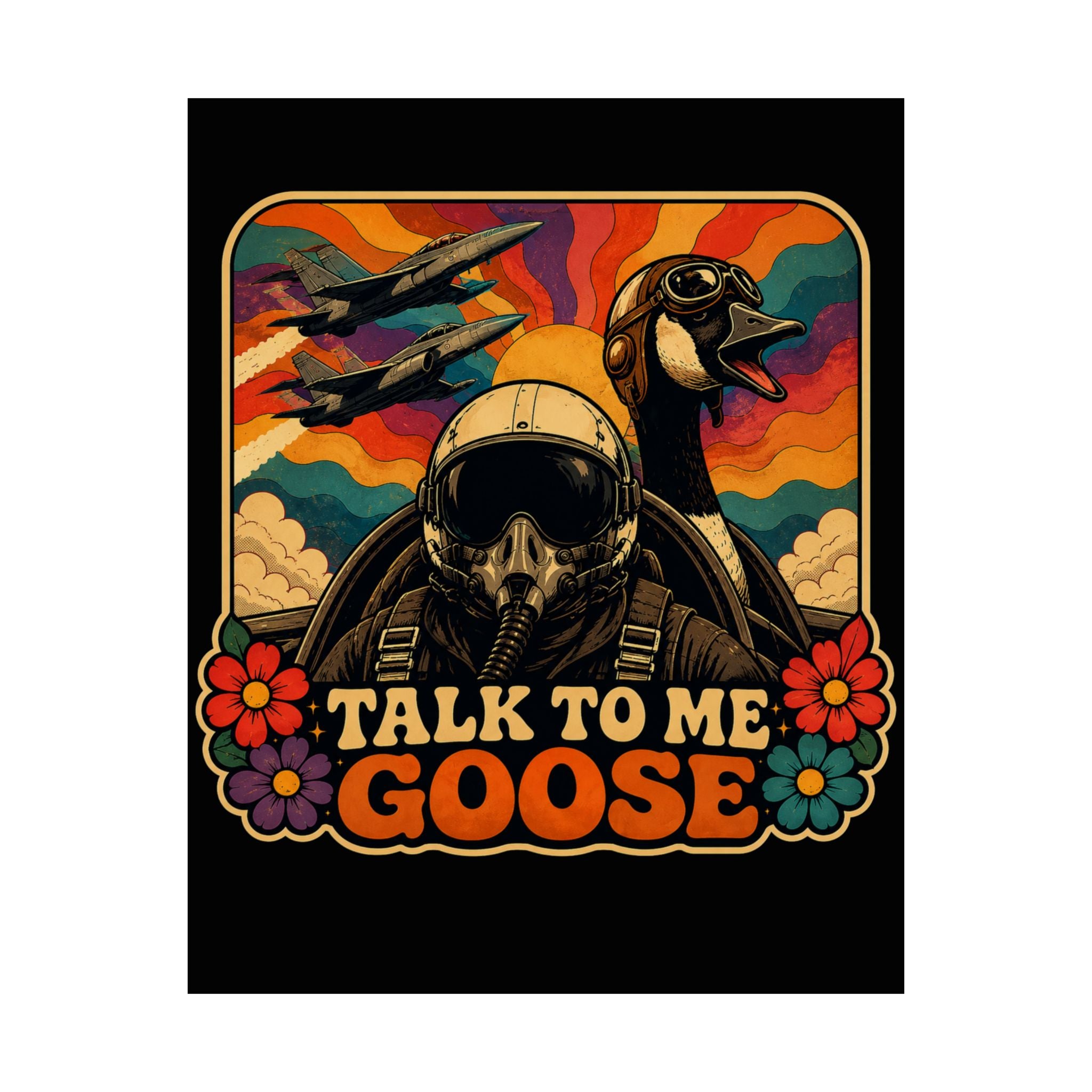 Talk to Me Goose Retro Pilot Poster — Matte Vertical Wall Art