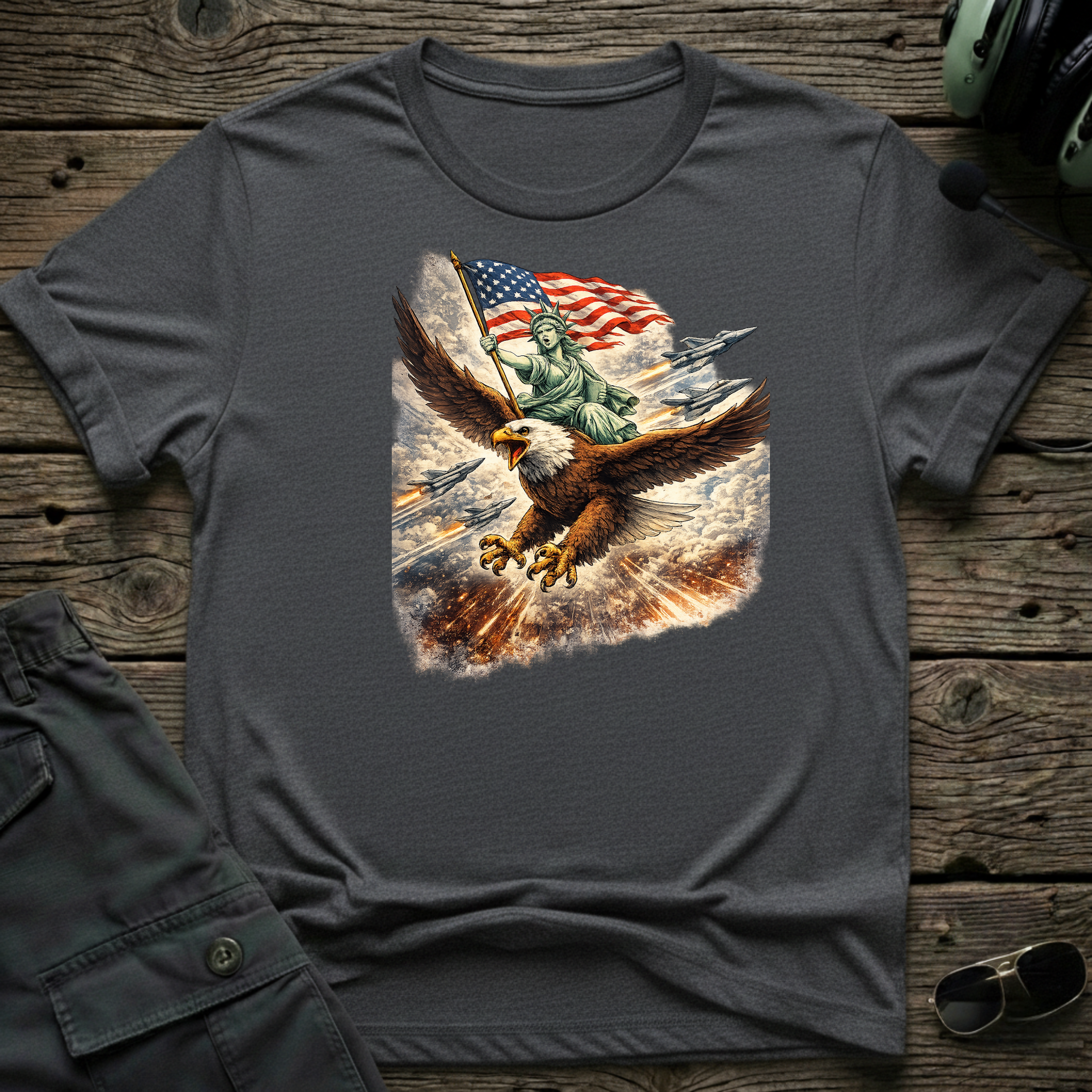 Patriotic Eagle & Flag — aviation apparel