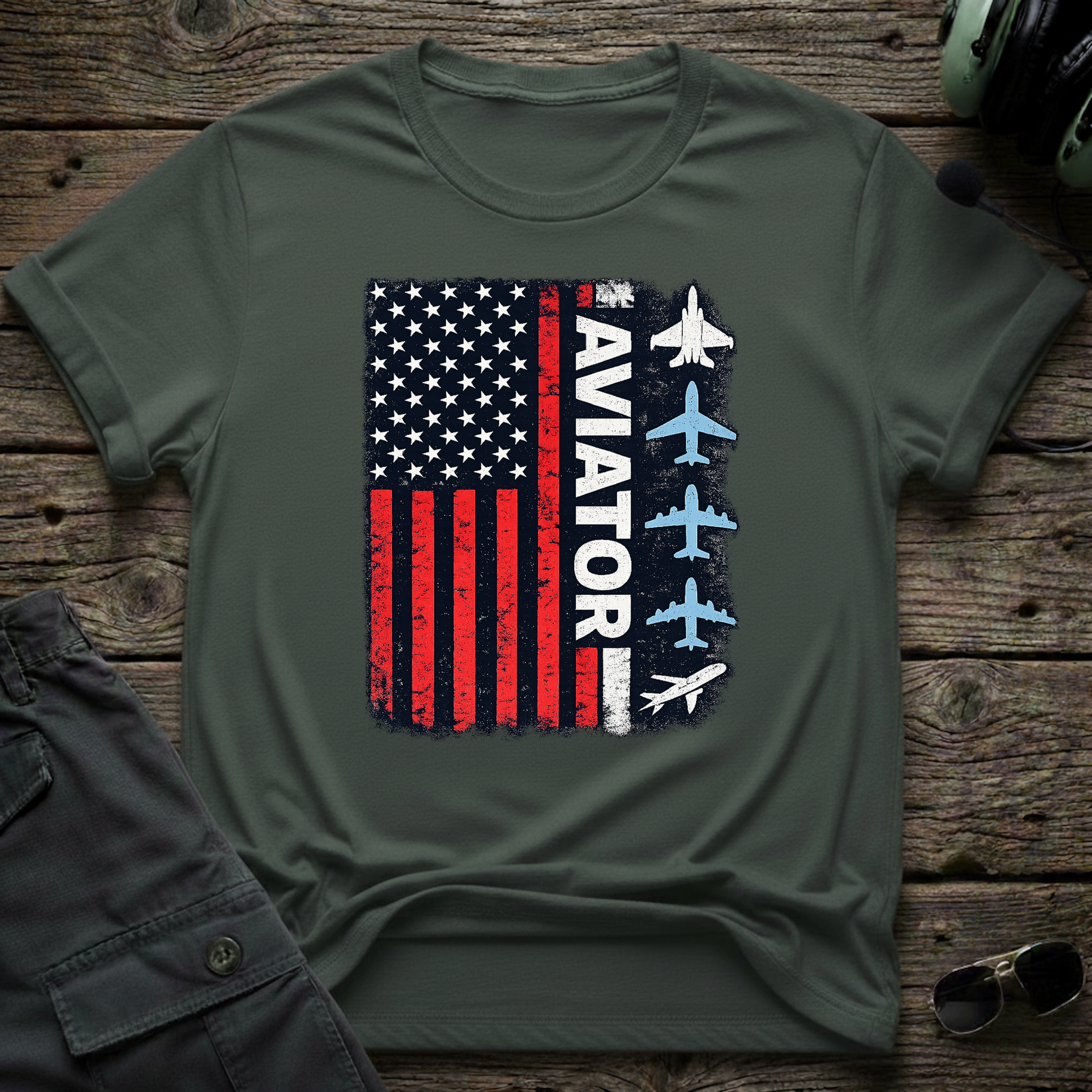 Aviator Flag T-shirt — aviation apparel