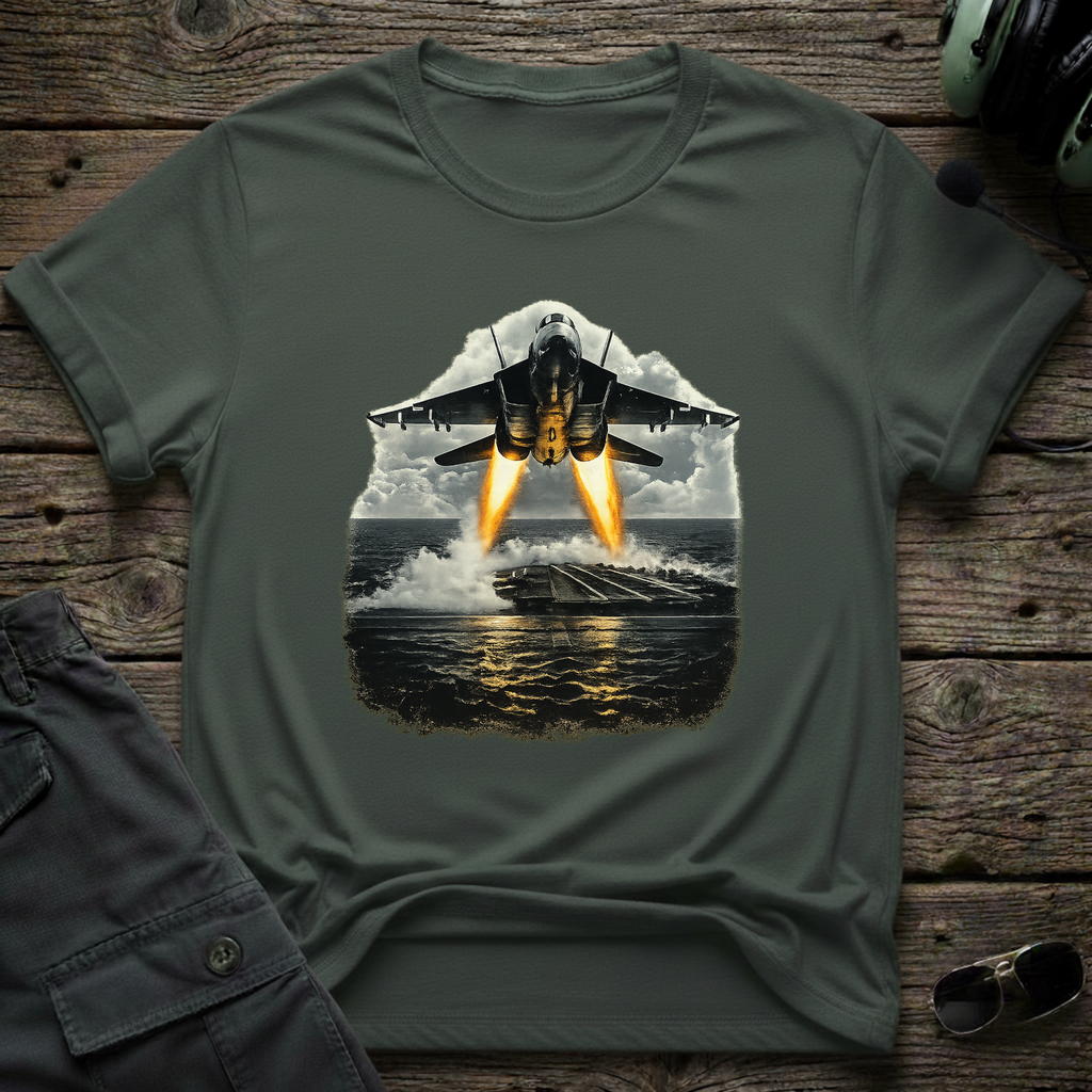 Jet Fighter Takeoff - Cleared4Tees premium aviation apparel